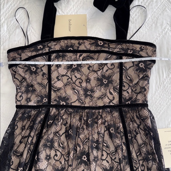 Zinnia Lace Floral Tie Strap Dress in Black - Picture 10 of 10